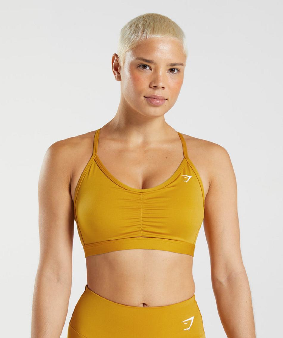 Sujetadores Deportivos Gymshark Ruched Mujer Amarillo | CO 2086KOR